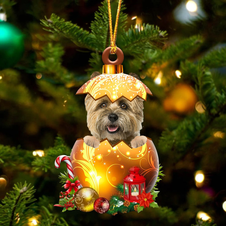 Cairn Terrier In Golden Egg Christmas Ornament