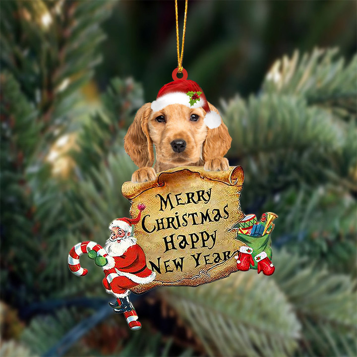 GOLDEN Cocker Spaniel Merry Christmas&Happy New Year Hanging Ornament