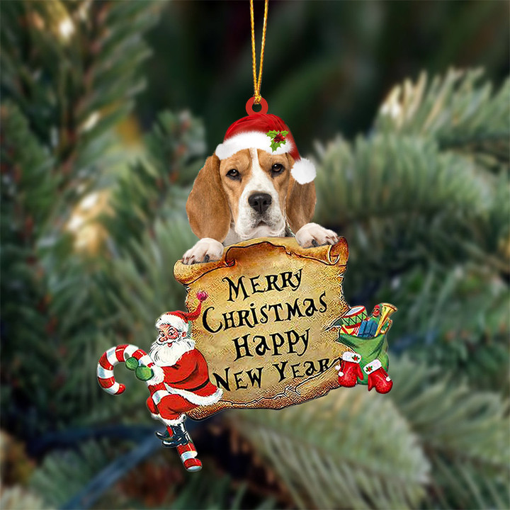 Beagle. Merry Christmas&Happy New Year Hanging Ornament