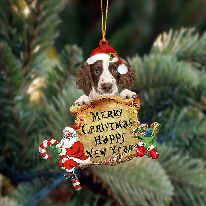English Springer Spaniel .Merry Christmas&Happy New Year Hanging Ornament