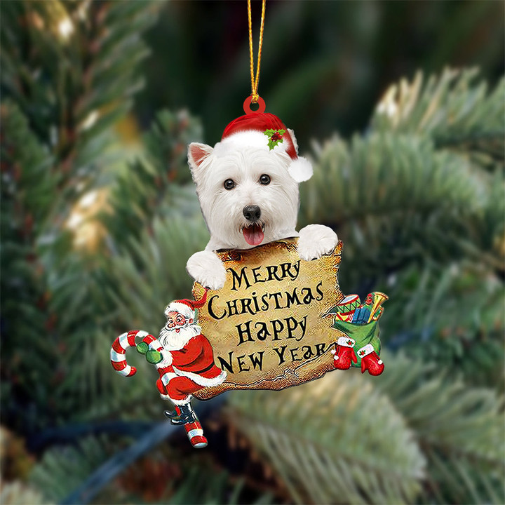 Westie Merry Christmas&Happy New Year Hanging Ornament