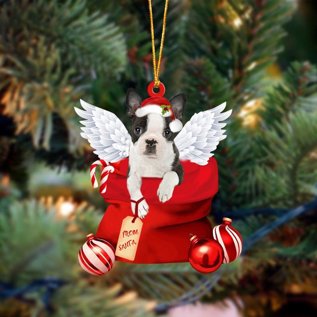 Dog Angel Gift From Santa Christmas Ornament