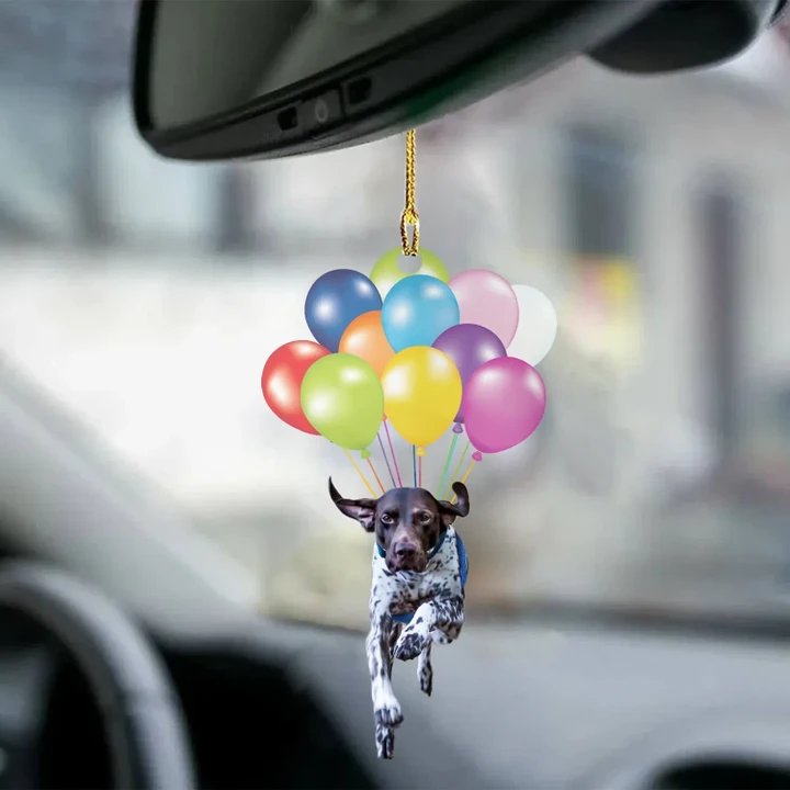 German Shorthaired Pointer fly with bubbles dog hanging ornament-2D Effect