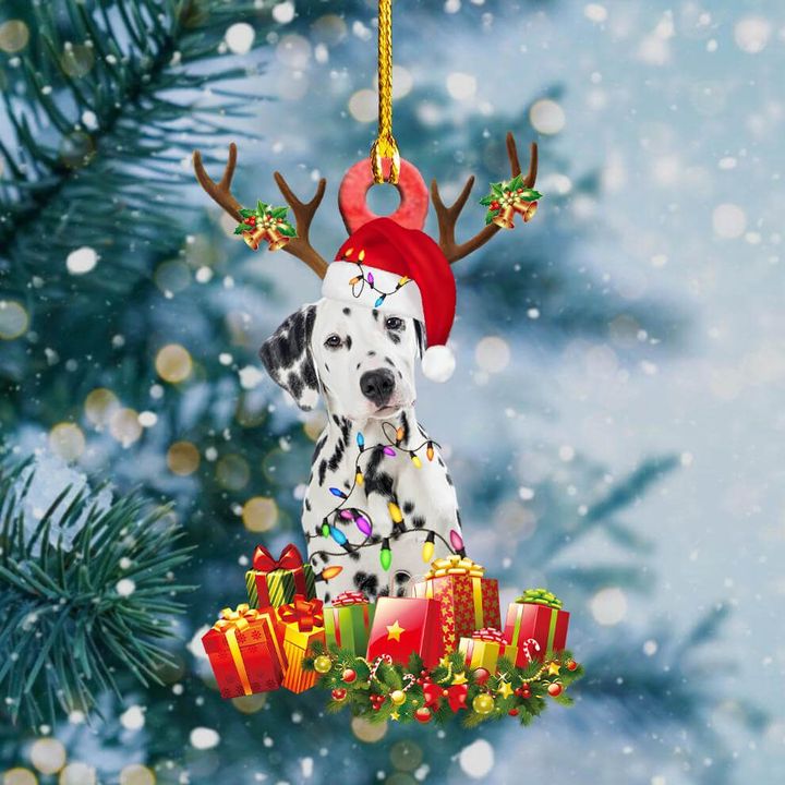 Dalmatian Christmas Lights Shape Ornament