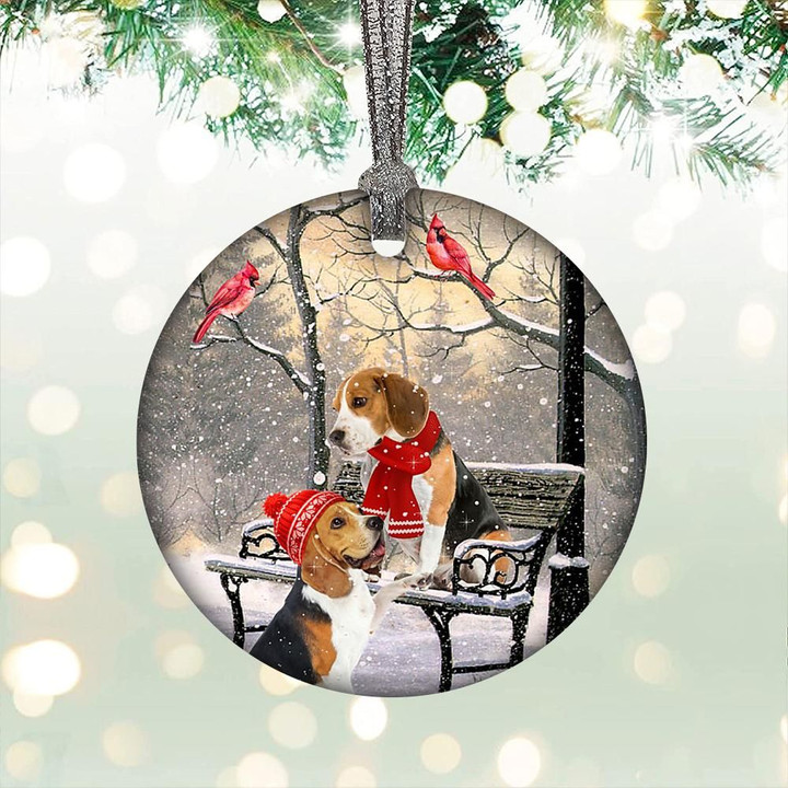 Beagle Hello Winter/New Year/Christmas  Ornament For Dog Lovers