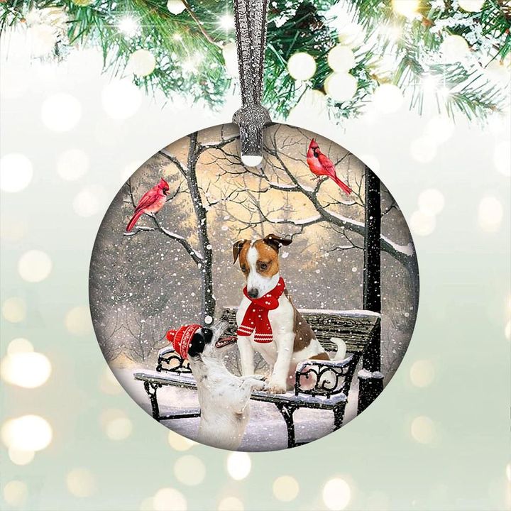 Jack Russell Terrier Hello Winter/New Year/Christmas  Ornament For Dog Lovers