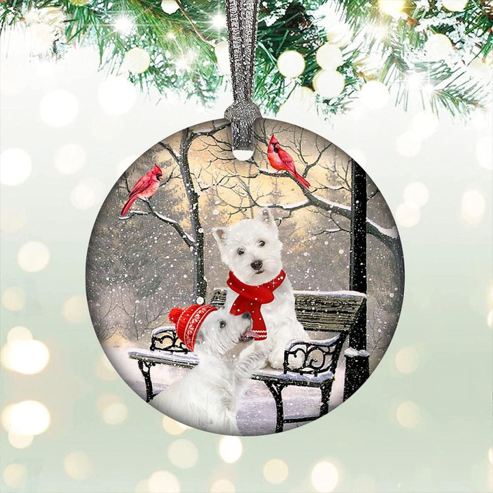Westie Hello Winter/New Year/Christmas  Ornament For Dog Lovers