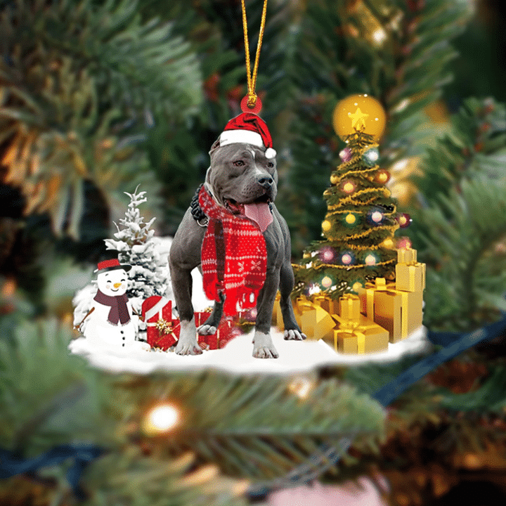 American Bully Dog Christmas Ornament