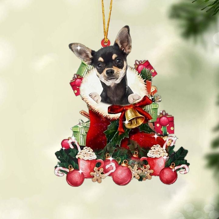 Chihuahua-Red Boot Hanging Ornament