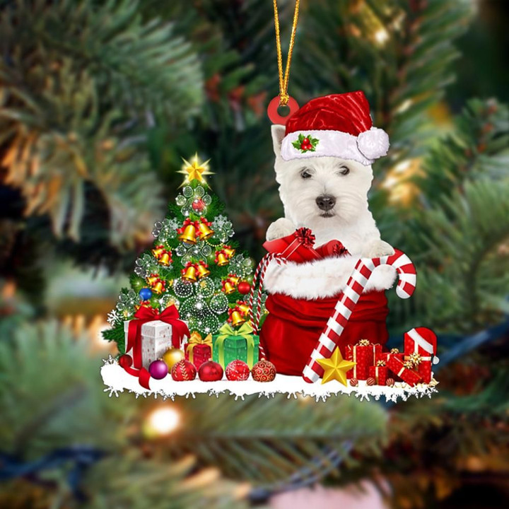 West Highland White Terrier/Westie Gift Bag Merry Christmas Ornament