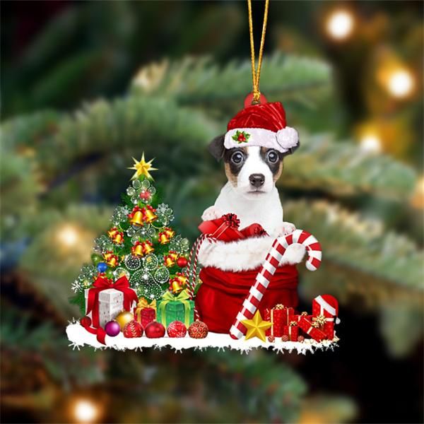Jack Russell Terrier Snow Bag Dog Christmas Ornament