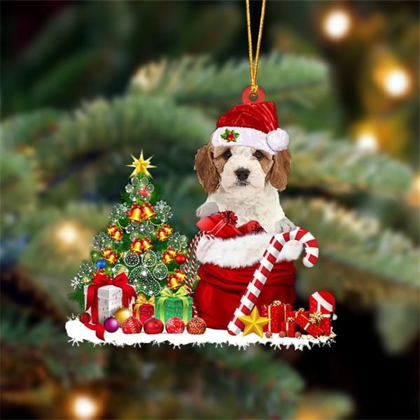 Cavapoo Snow Bag Dog Christmas Ornament