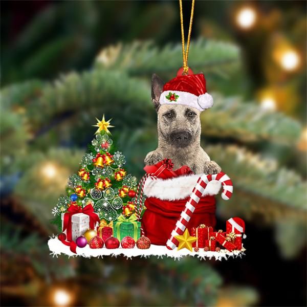 Dutch Shepherd Snow Bag Dog Christmas Ornament