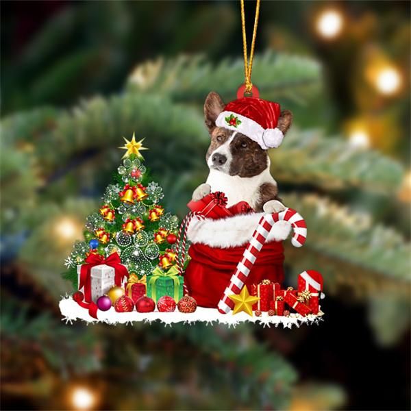 Cardigan Welsh Corgi Snow Bag Dog Christmas Ornament