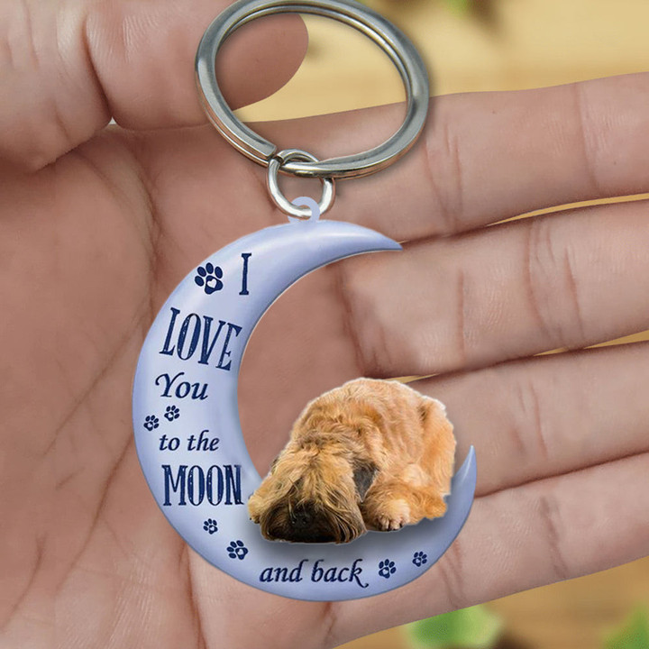 Wheaten Terrier I Love You To The Moon And Back Flat Acrylic Keychain