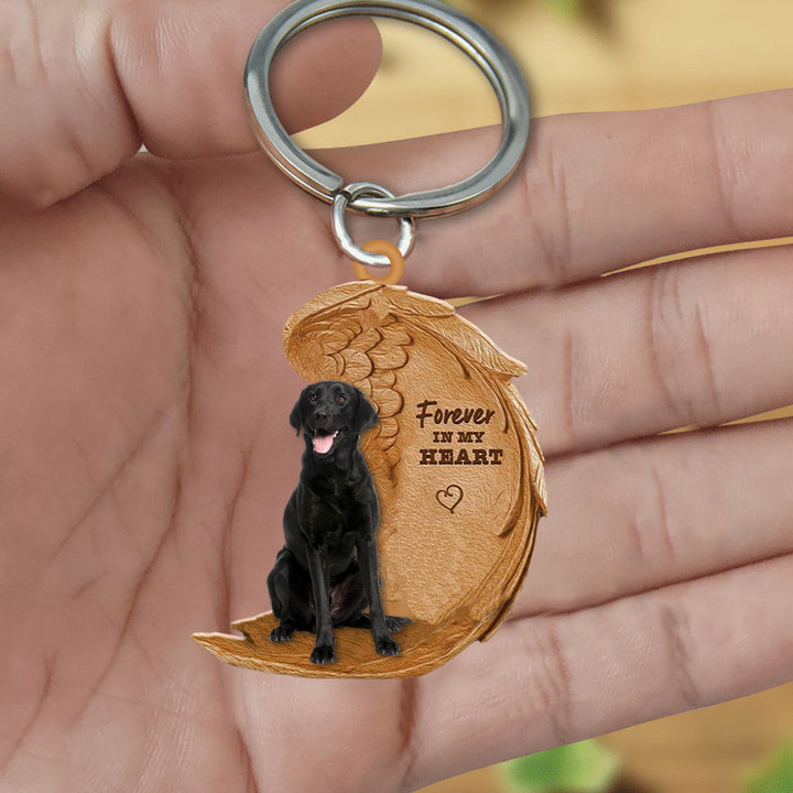 Black Labrador Retriever  In My Heart Flat Acrylic Keychain