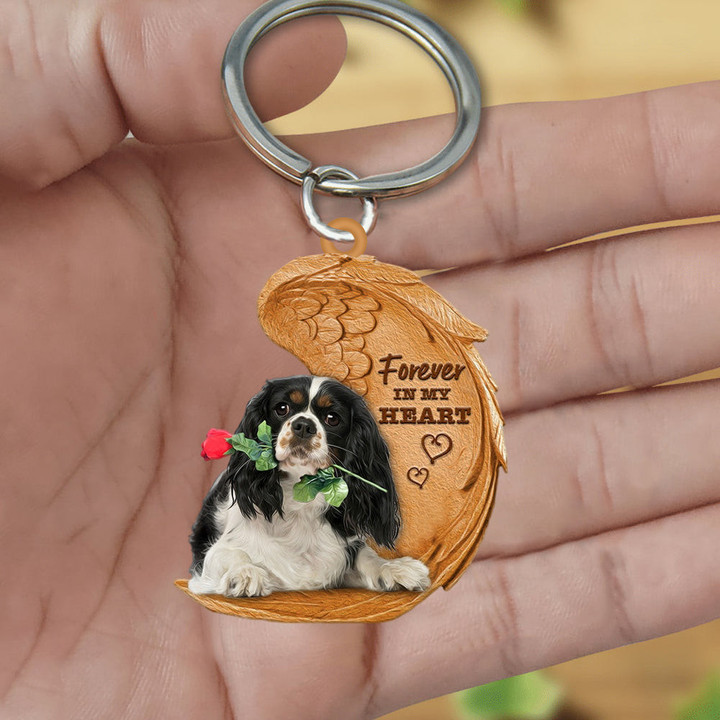 Cavalier King Charles Spaniel Forever In My Heart Flat Acrylic Keychain