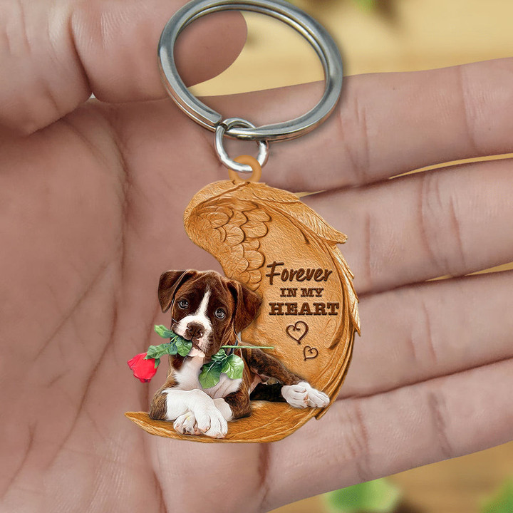 Boxer Forever In My Heart Flat Acrylic Keychain