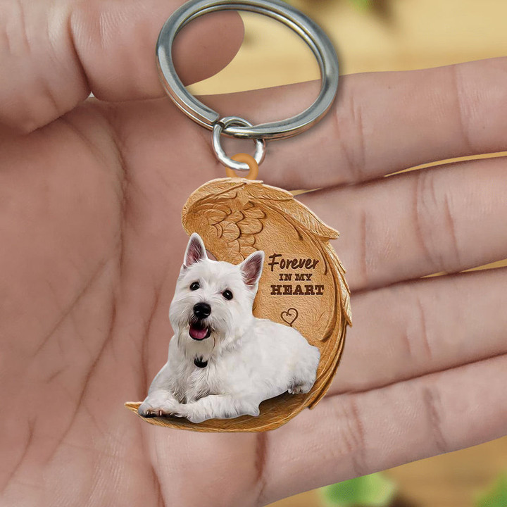 West Highland White Terrier Forever In My Heart Flat Acrylic Keychain