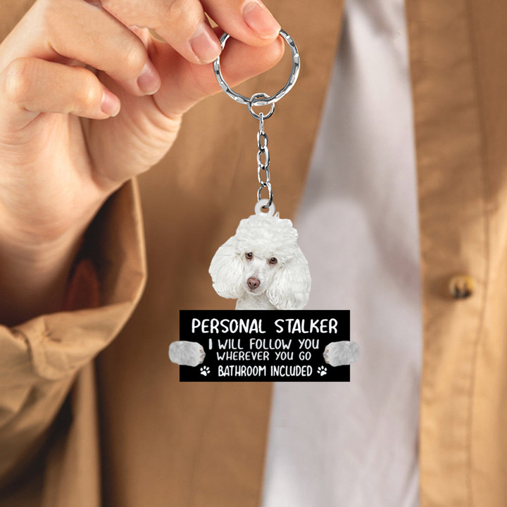 Poodle Personal Stalker Acrylic Keychain
