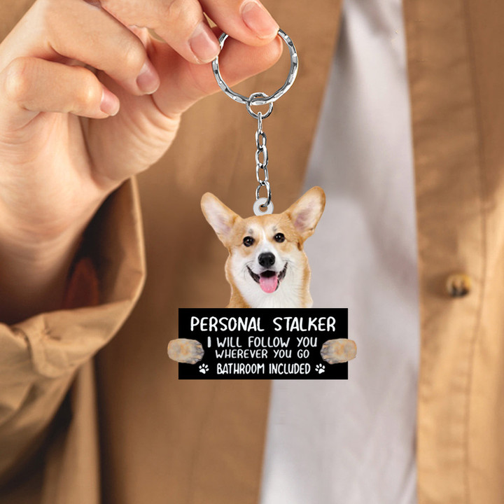 Corgi Personal Stalker Acrylic Keychain