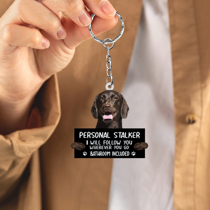 Chocolate Labrador Retriever Personal Stalker Acrylic Keychain