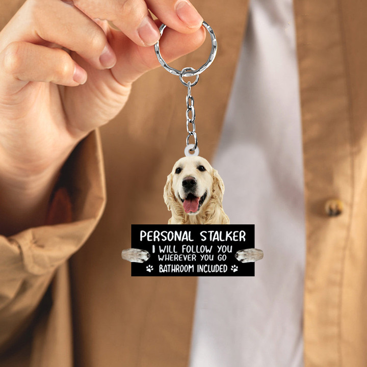 Golden Retriever Personal Stalker Acrylic Keychain