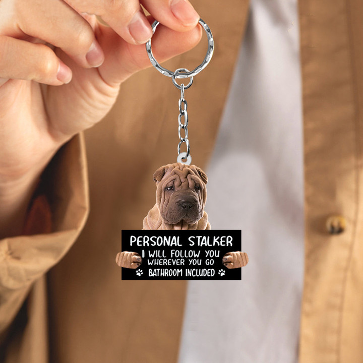 shar pei Personal Stalker Acrylic Keychain