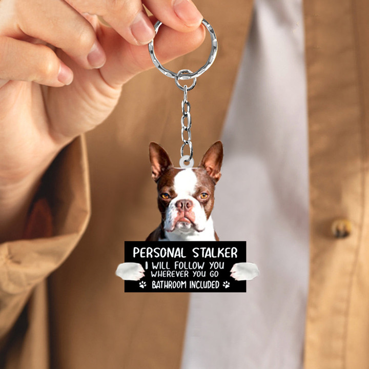 Boston Terrier 02 Personal Stalker Acrylic Keychain