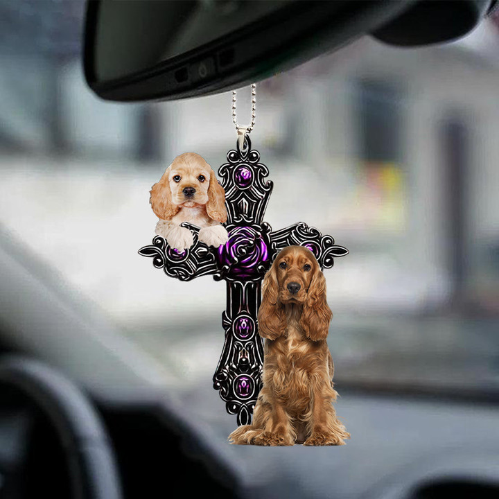 Cocker Spaniel Pray For God Car Hanging Ornament