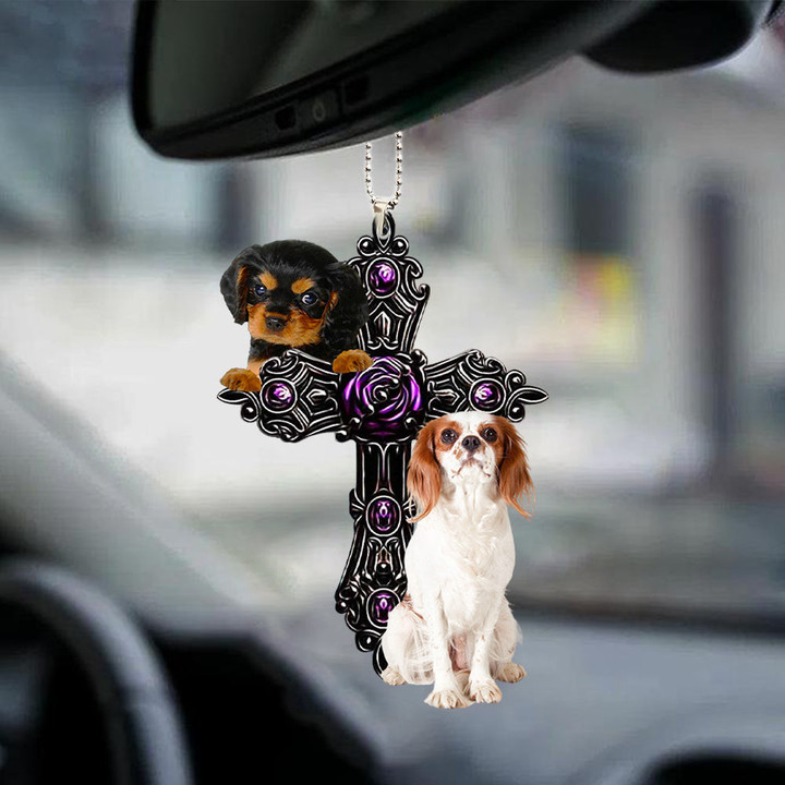 Cavalier King Charles Spaniel Pray For God Car Hanging Ornament