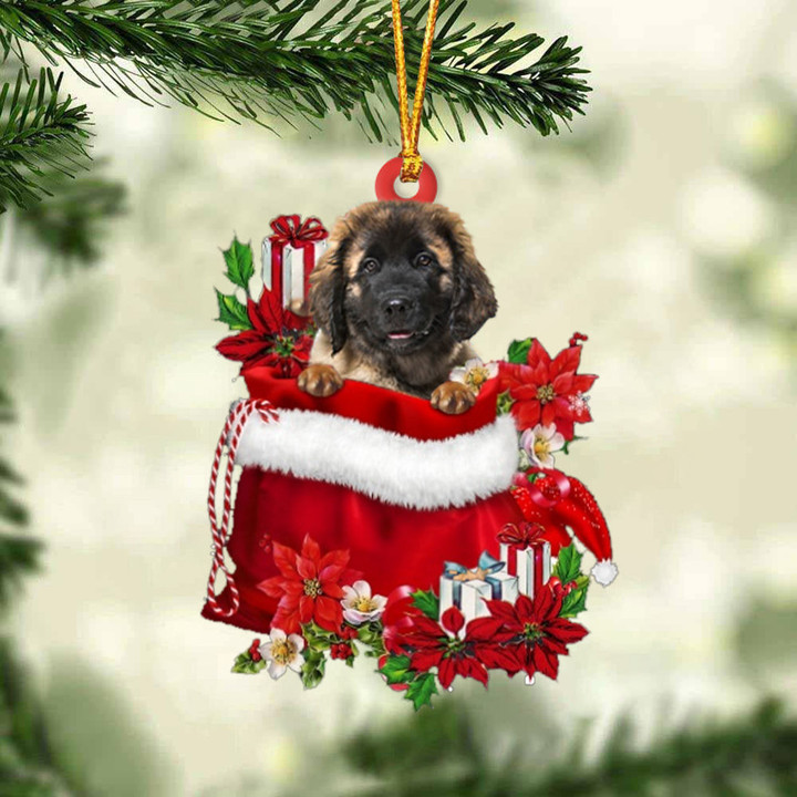 Leonberger In Gift Bag Christmas Ornament