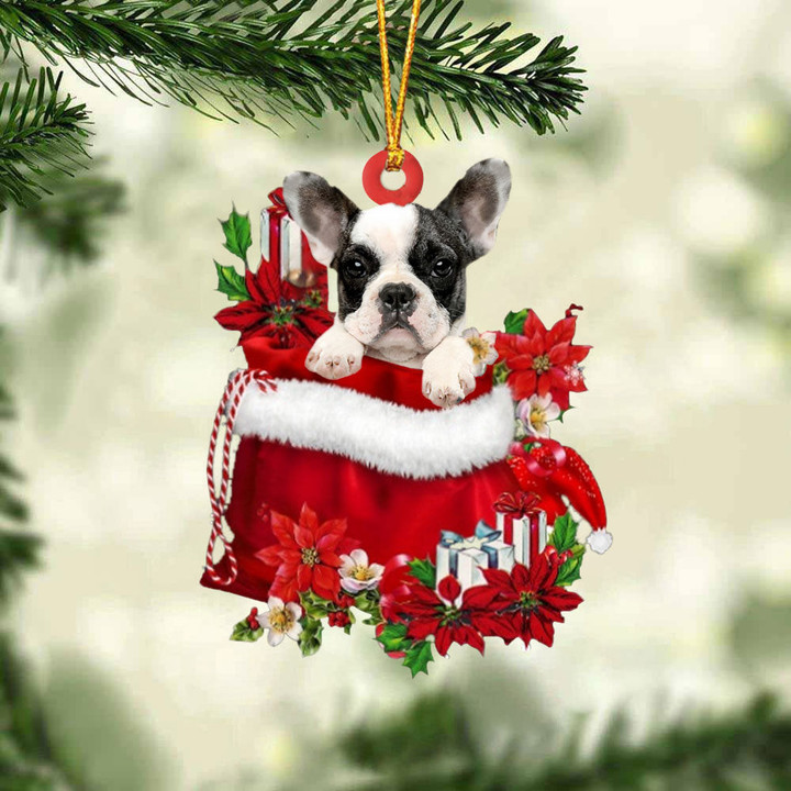 French Bulldog 02 In Gift Bag Christmas Ornament