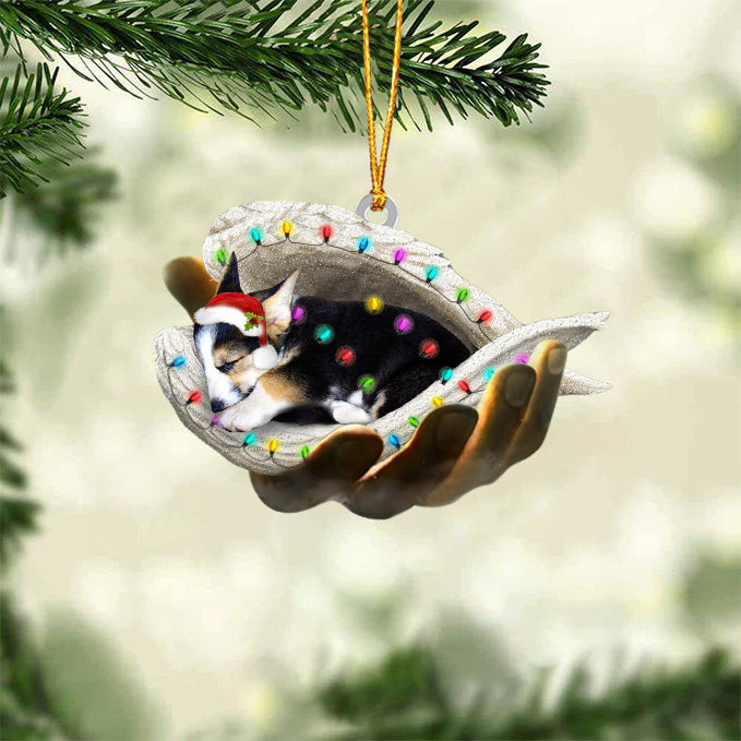 Tricor corgi Sleeping Angel In God Hand Christmas Ornament