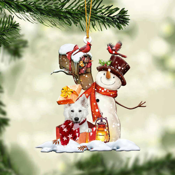 White German Shepherd In Mailbox Gift Christmas Ornament