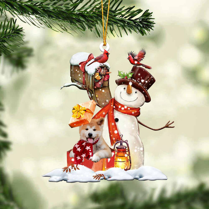Akita Inu In Mailbox Gift Christmas Ornament