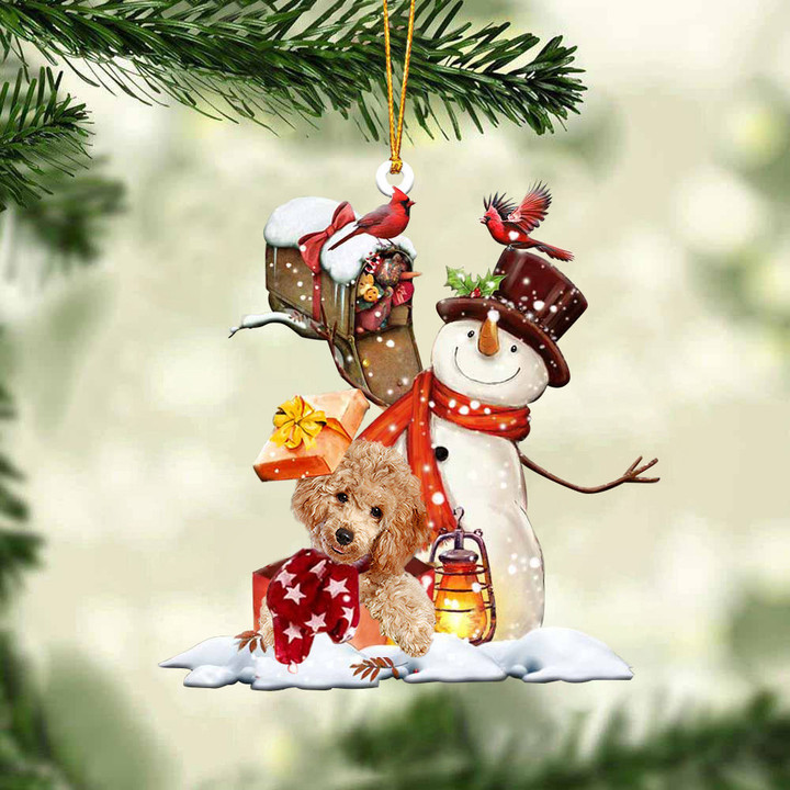Poodle 2 In Mailbox Gift Christmas Ornament