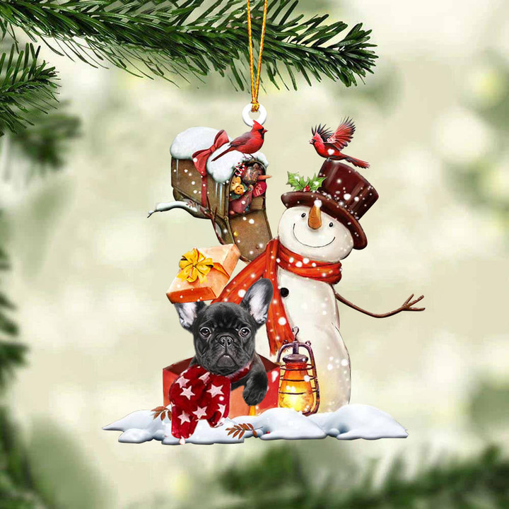 French Bulldog In Mailbox Gift Christmas Ornament