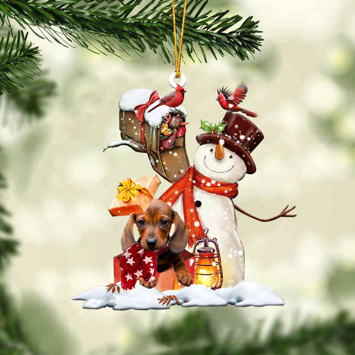 Dachshund In Mailbox Gift Christmas Ornament