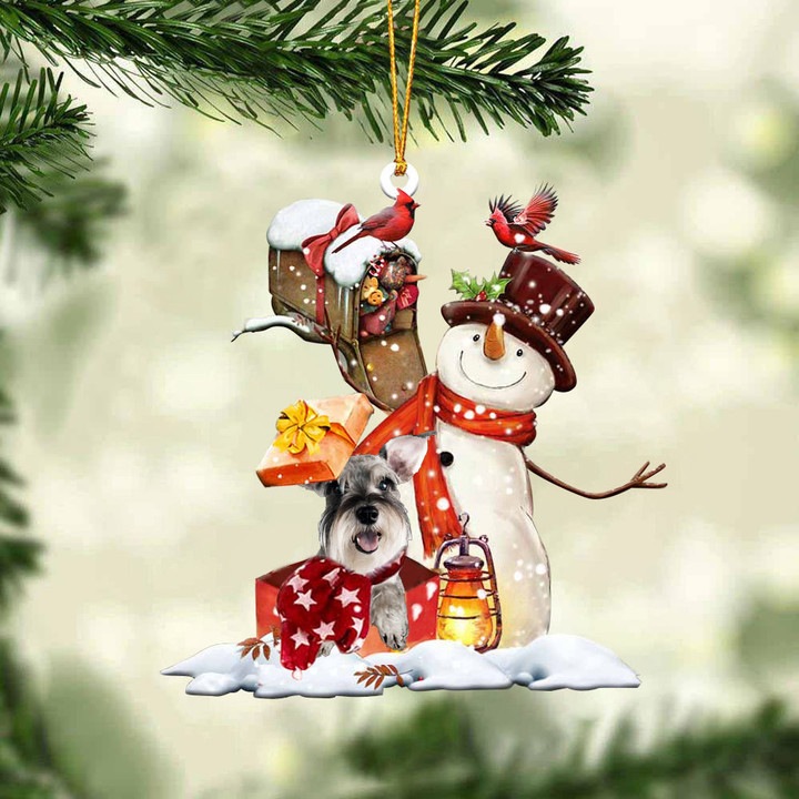 Schnauzer In Mailbox Gift Christmas Ornament