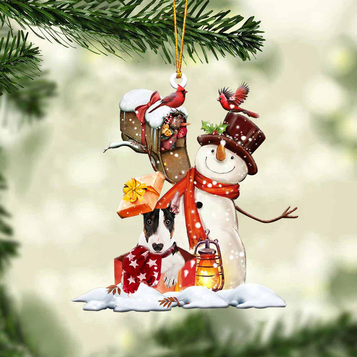 Bull Terrier In Mailbox Gift Christmas Ornament