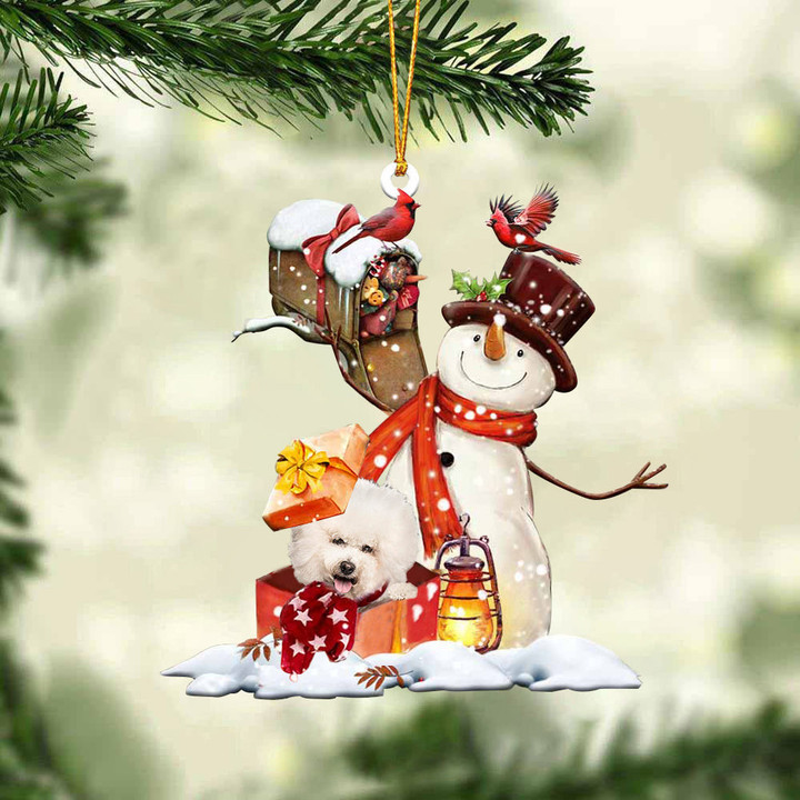 Bichon Frise In Mailbox Gift Christmas Ornament