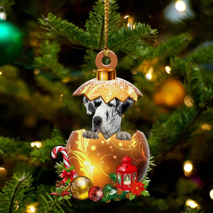 Great-Dane In Golden Egg Christmas Ornament