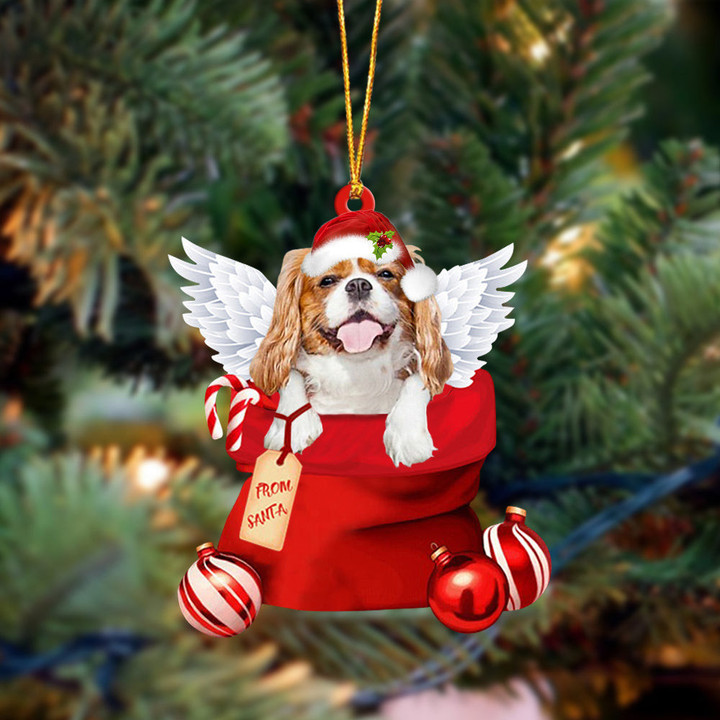 Cavalier King Charles Spaniel06 Angel Gift From Santa Christmas Ornament