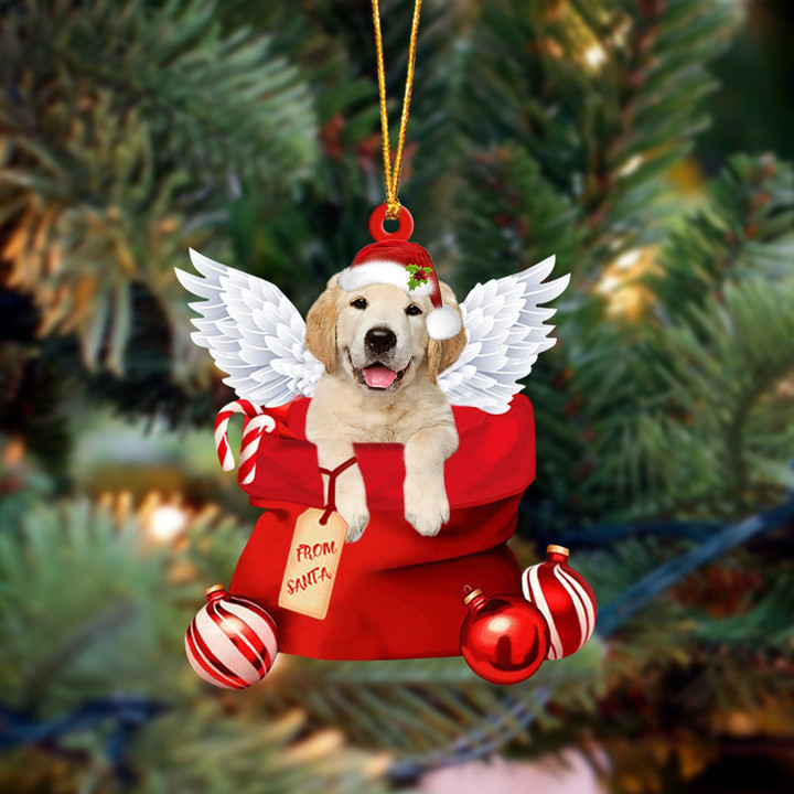Golden Retriever0 Angel Gift From Santa Christmas Ornament