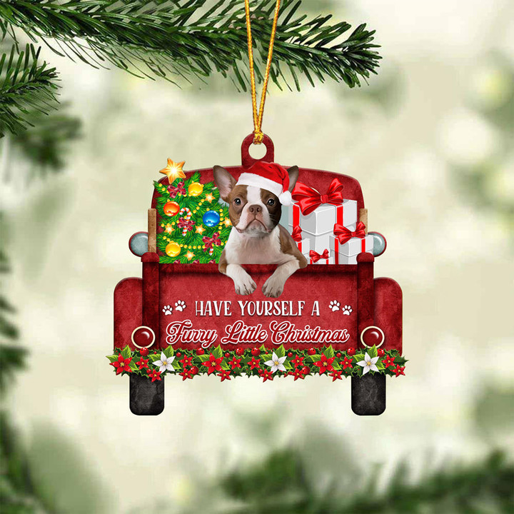 Boston Terrier 2 Have Yourself A Furry Little Christmas Ornament