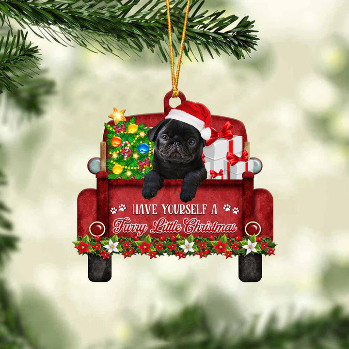 Pug 2 Have Yourself A Furry Little Christmas Ornament