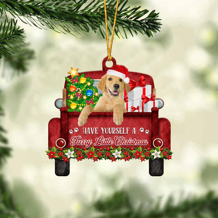Golden Retriever2 Have Yourself A Furry Little Christmas Ornament