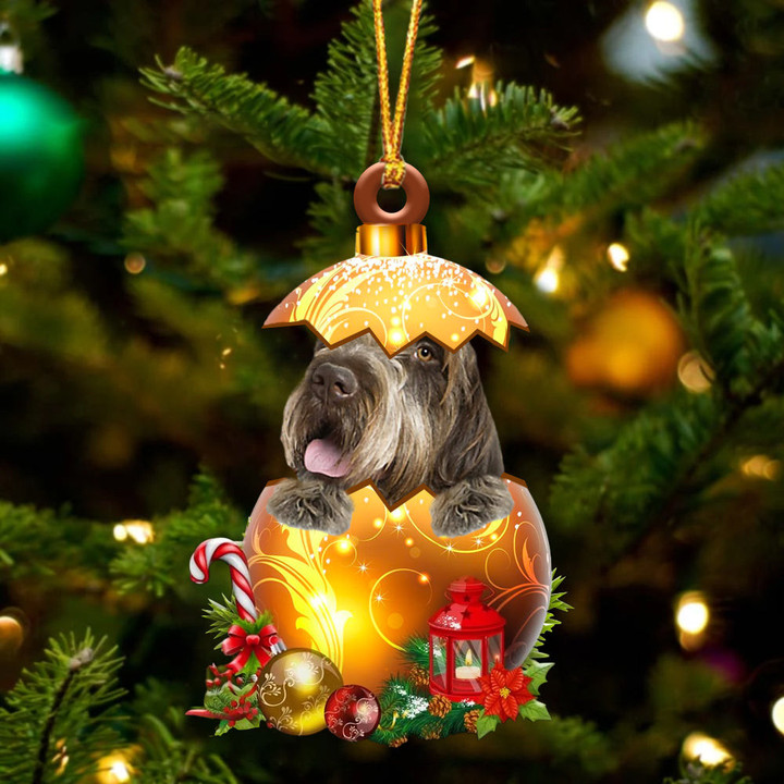 Wirehaired Pointing Griffon In Golden Egg Christmas Ornament