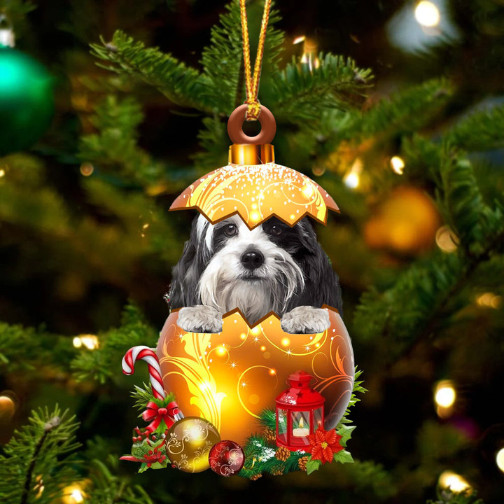 Tibetan Terrier 2 In Golden Egg Christmas Ornament